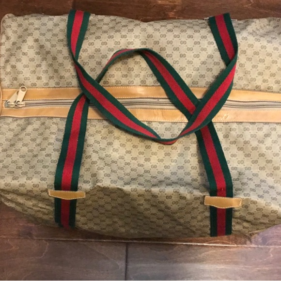 Gucci Bags Authentic Vintage Gucci Folding Duffle Travel Bag Tan